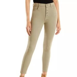 J Brand Little High Rise Crop Skinny Jeans Green Size 24 Stretch Denim Ankle